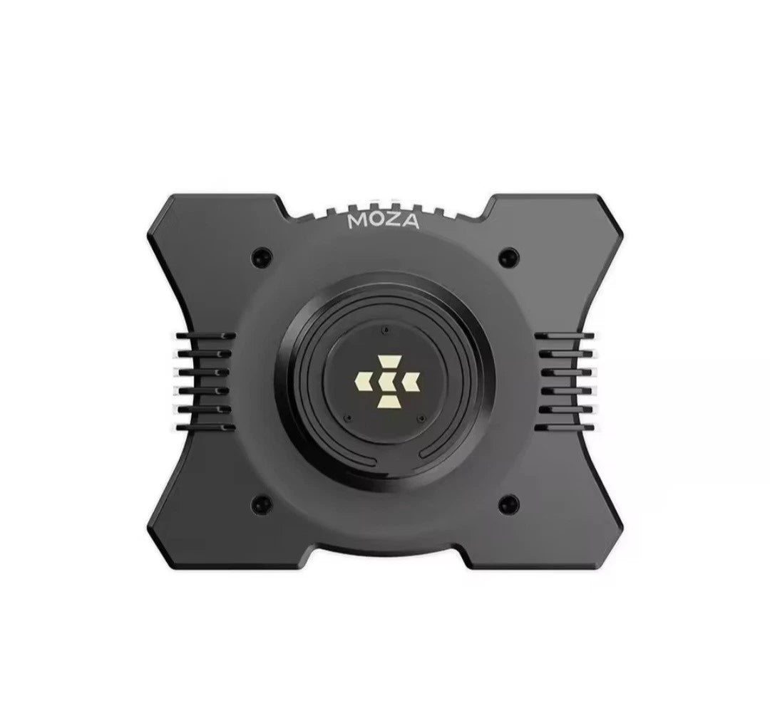 MOZA Racing R9 V3 Direct Drive Wheel Bas with a circular center and four corner mounting points, shown on a plain white background.