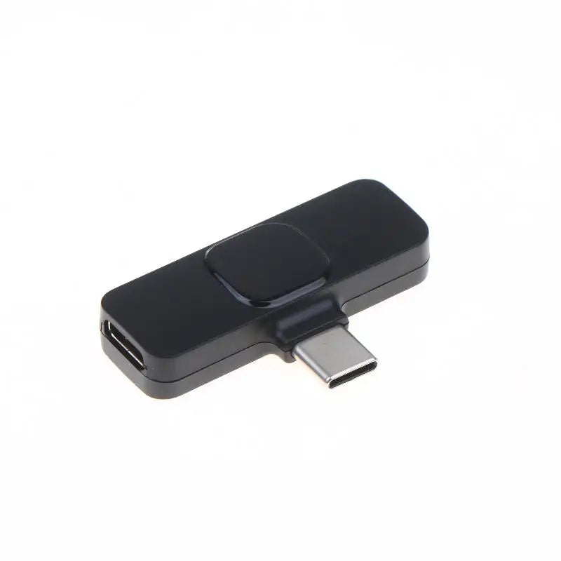 A black USB-C to HDMI adapter dongle with a matte finish, shown on a plain white background.