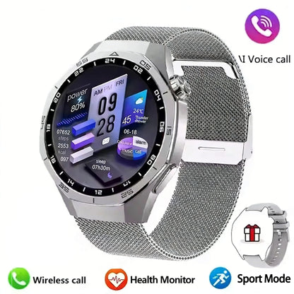 LAXASFIT smartwatch Silver with digital display on a white background