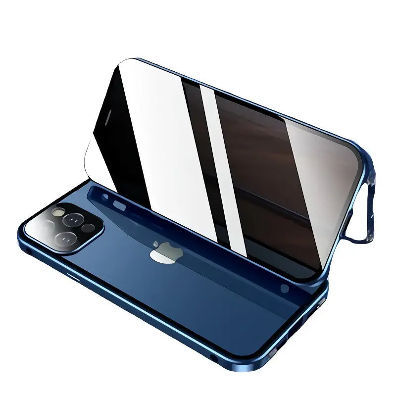 Anti-Spy Phone Privacy Screen Protector with reflective screen protector on a white background