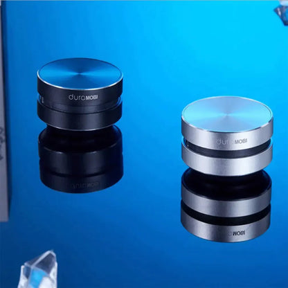 Portable Vibration Conduction Bluetooth Speaker with 'duraMOBI' branding on a blue background