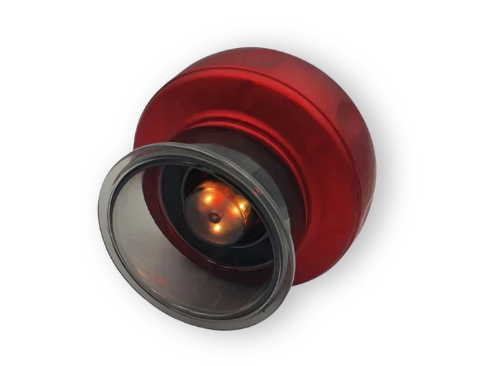Red SmartCup Dynamic Cupping Therapy Massager with a visible light bulb on a white background